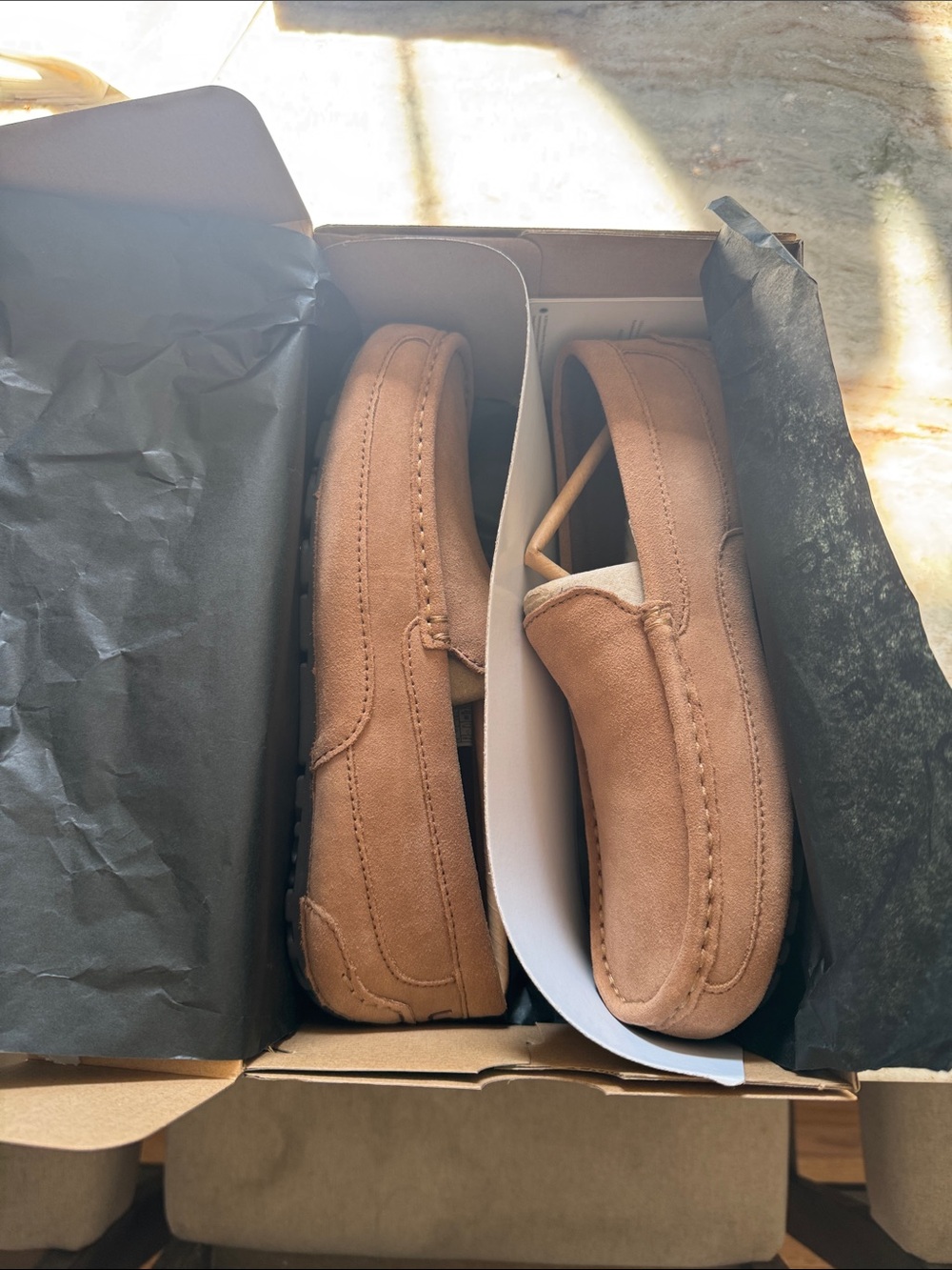 UGG Alder Men's Suede Slip-On Driving Loafers in Chestnut